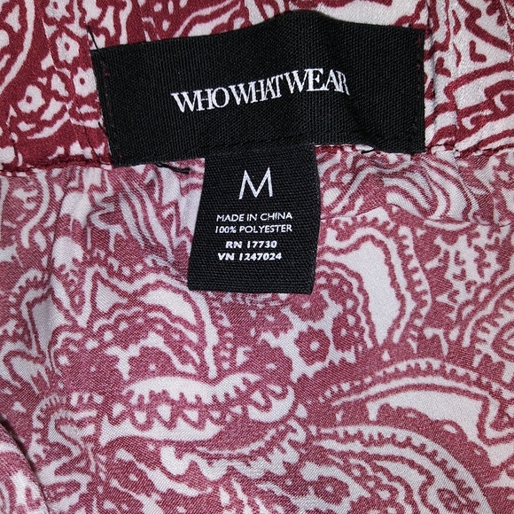 WhoWhatWear Cranberry & White Boho Skirt Sz M - Picture 4 of 5